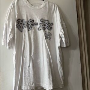 White Half Evil 333 Sports Graphic T-Shirt